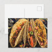 Carte Postale Tacos dans un style Klimt (Devant / Derrière)