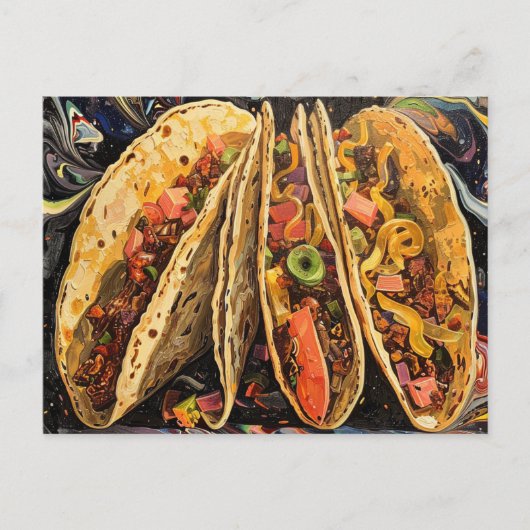 Carte Postale Tacos dans un style Klimt (Devant)