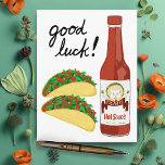 Carte Postale TACOS Sauce chaude épicée Chat Maracas BONNE CHANC<br><div class="desc">C'est l'HEURE TACO ! Découvrez cette sauce chaude amusante et épicée avec un chat secouant ses maracas. Customisez avec votre propre texte ! Jetez un oeil à mon magasin pour plus !</div>