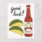 Carte Postale TACOS Sauce chaude épicée Chat Maracas BONNE CHANC (Devant)