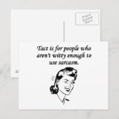 Carte Postale Tact Et Sarcasme (Devant / Derrière)