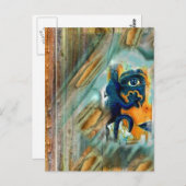 Carte postale tactile Sensuel Five Senses (Devant / Derrière)