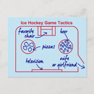 Carte Postale tactique de hockey sur glace originale et amusante