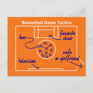 Carte Postale Tactiques amusantes et originales du basket-ball,