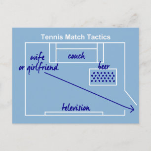 Carte Postale Tactiques de match de tennis amusantes et original