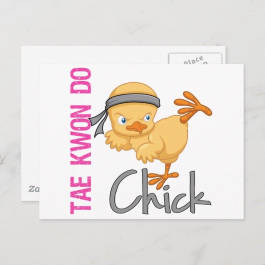 Carte Postale Tae Kwon Do Chick (Devant / Derrière)