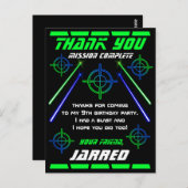 Carte Postale Tag laser Merci fête d'anniversaire (Devant / Derrière)