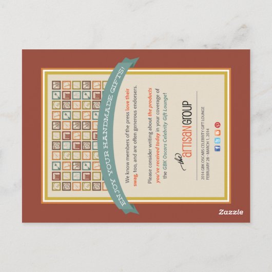 Carte postale TAG Oscars Press (Dos)