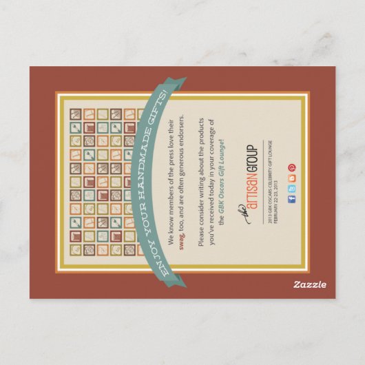 Carte postale TAG Oscars Press (Dos)