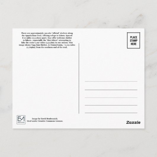 Carte Postale Tagg Run Appalachian Trail (Dos)