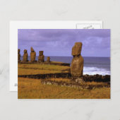Carte Postale Tahai Platform Moai Statue Résumé Pâques (Devant / Derrière)