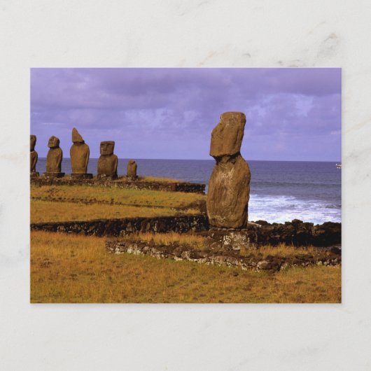 Carte Postale Tahai Platform Moai Statue Résumé Pâques (Devant)