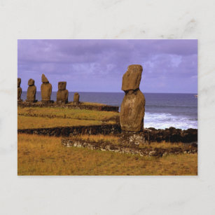 Carte Postale Tahai Platform Moai Statue Résumé Pâques