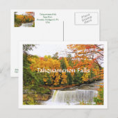 CARTE POSTALE, TAHQUAMENON TOMBES /TOMBÉE COULEUR (Devant / Derrière)