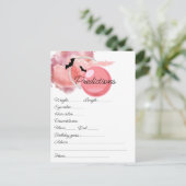 Carte postale taille rose bébé douche Prédictions  (Debout devant)