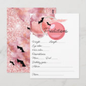 Carte postale taille rose bébé douche Prédictions  (Devant / Derrière)