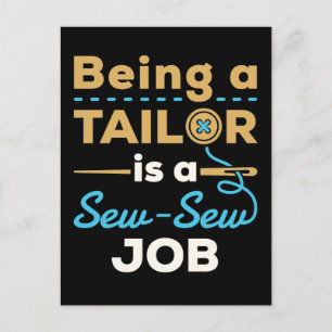 Carte Postale Tailleur drôle Travail de couture