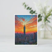 Carte Postale Taipei 101 Taïwan Coucher de soleil (Debout devant)