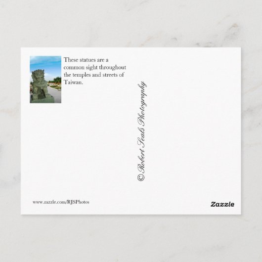 Carte Postale Taïwan (Dos)