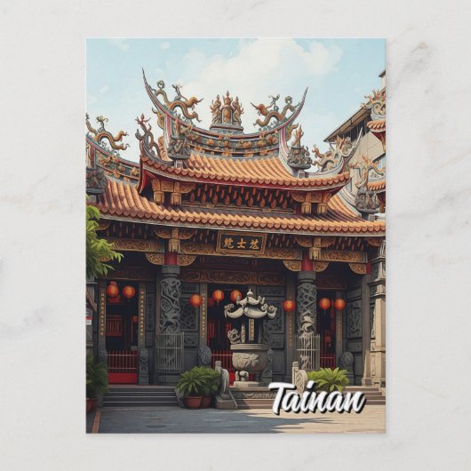 Carte Postale Taïwan Tainan Temple Voyage (Devant)