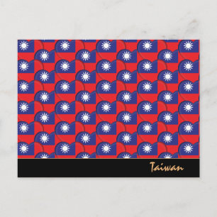 Carte Postale Taïwanais Coeurs & Drapeau Taïwanais / Taïwan