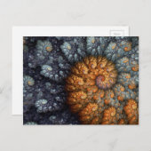 Carte Postale "Taiyou" Bleu & Or Spiral Fractal (Devant / Derrière)