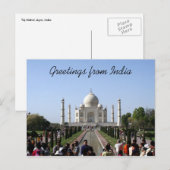 Carte Postale taj mahal (Devant / Derrière)