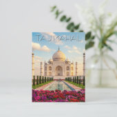 Carte Postale Taj Mahal Agra Fleurs indiennes (Debout devant)