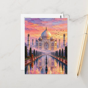 Carte Postale Taj Mahal Aube Rose