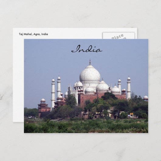 Carte Postale taj mahal distant (Devant / Derrière)