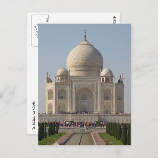 Carte Postale taj mahal front blanc (Devant / Derrière)