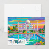 Carte Postale Taj Mahal Inde (Devant / Derrière)
