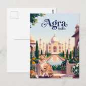 Carte Postale Taj Mahal Inde (Devant / Derrière)