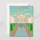Carte Postale Taj Mahal, Inde (Devant / Derrière)