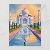 Carte Postale Taj Mahal Inde Peinture de voyage (Devant)