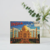 Carte Postale Taj Mahal Inde Vintage (Debout devant)