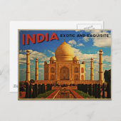 Carte Postale Taj Mahal Inde Vintage (Devant / Derrière)