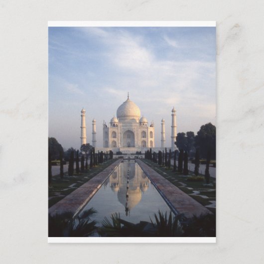 Carte Postale Taj Mahal : Réflexion en Agra, Uttar Pradesh, Inde (Devant)