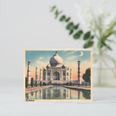 Carte Postale Taj Mahal Vintage voyage (Debout devant)