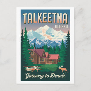 Carte Postale Talkeetna Alaska, porte d'entrée du Denali