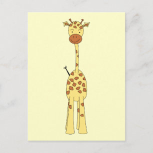 Carte Postale Tall Cute Giraffe. Animal de dessin animé.