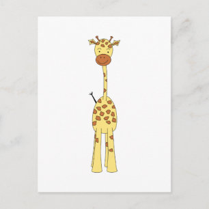 Carte Postale Tall Cute Giraffe. Un dessin animé animal.