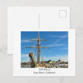 Carte Postale Tall Ship à Long Beach en Californie (Devant / Derrière)