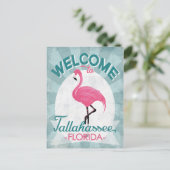 Carte Postale Tallahassee Floride Flamant rose rose Rétro (Debout devant)