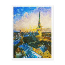 Tallin Estonie Belle peinture à l'huile Paysage