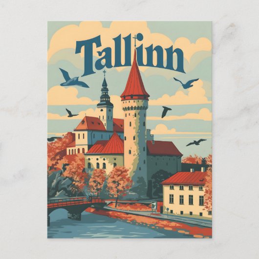 Carte Postale Tallin Vintage (Devant)