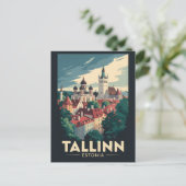 Carte Postale Tallinn Estonie Voyage Art Vintage (Debout devant)