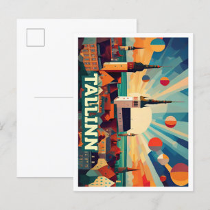 Carte Postale Tallinn Estonie Voyage artistique coloré