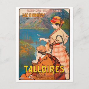 Carte Postale Talloires, lac d'Annecy, couple en pique-nique, vi