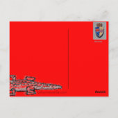 Carte Postale talon de crocodile rouge (Dos)